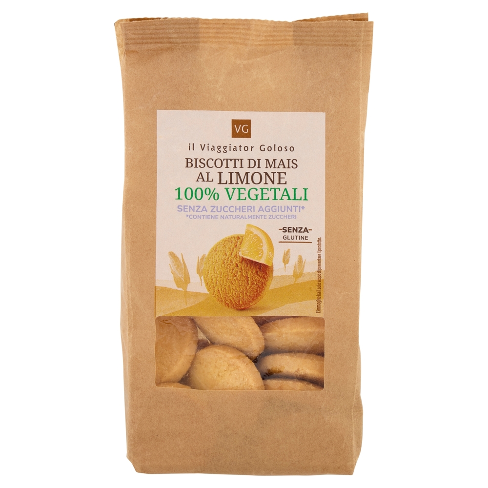 Biscotti di Mais al Limone 100% Vegetali Senza Zuccheri aggiunti Il Viaggiator Goloso